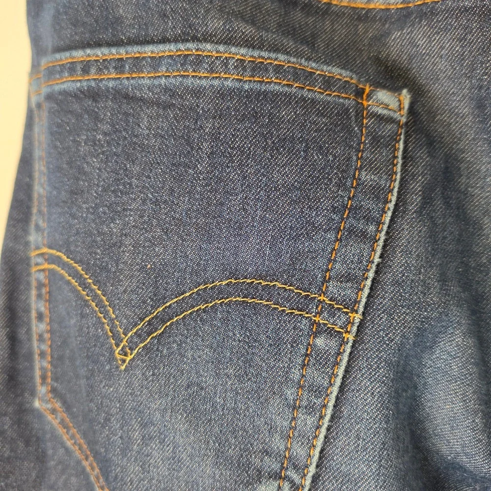 Levis lot 502 big E Slim Fit Jeans Mens Dark Indigo Blue Denim Pants W29 L30